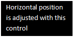 Text Box: Horizontal position is adjusted with this control